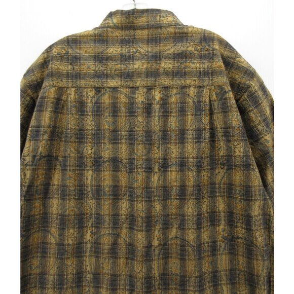 The Territory Ahead Shirt Large Button Up Paisley Plaid Camp Resort - Picture 7 of 9